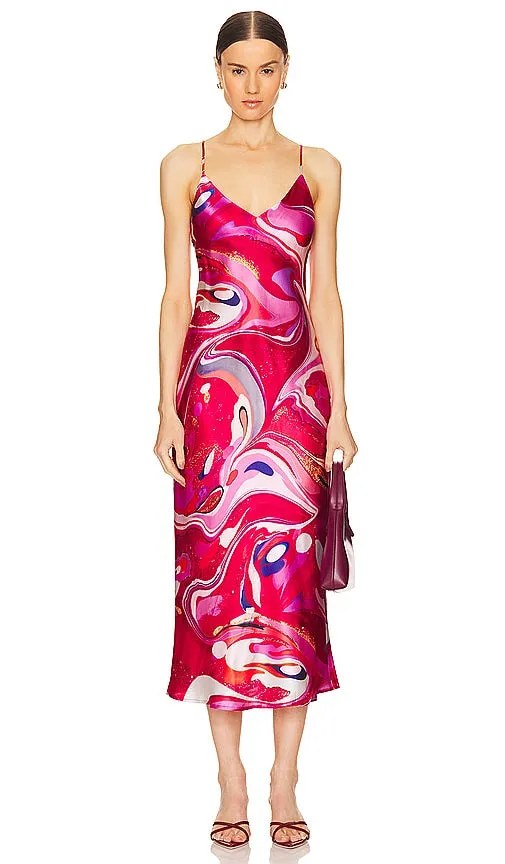 L'AGENCE Seridie Slip Dress in Pink