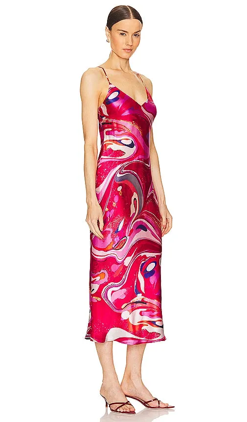 L'AGENCE Seridie Slip Dress in Pink