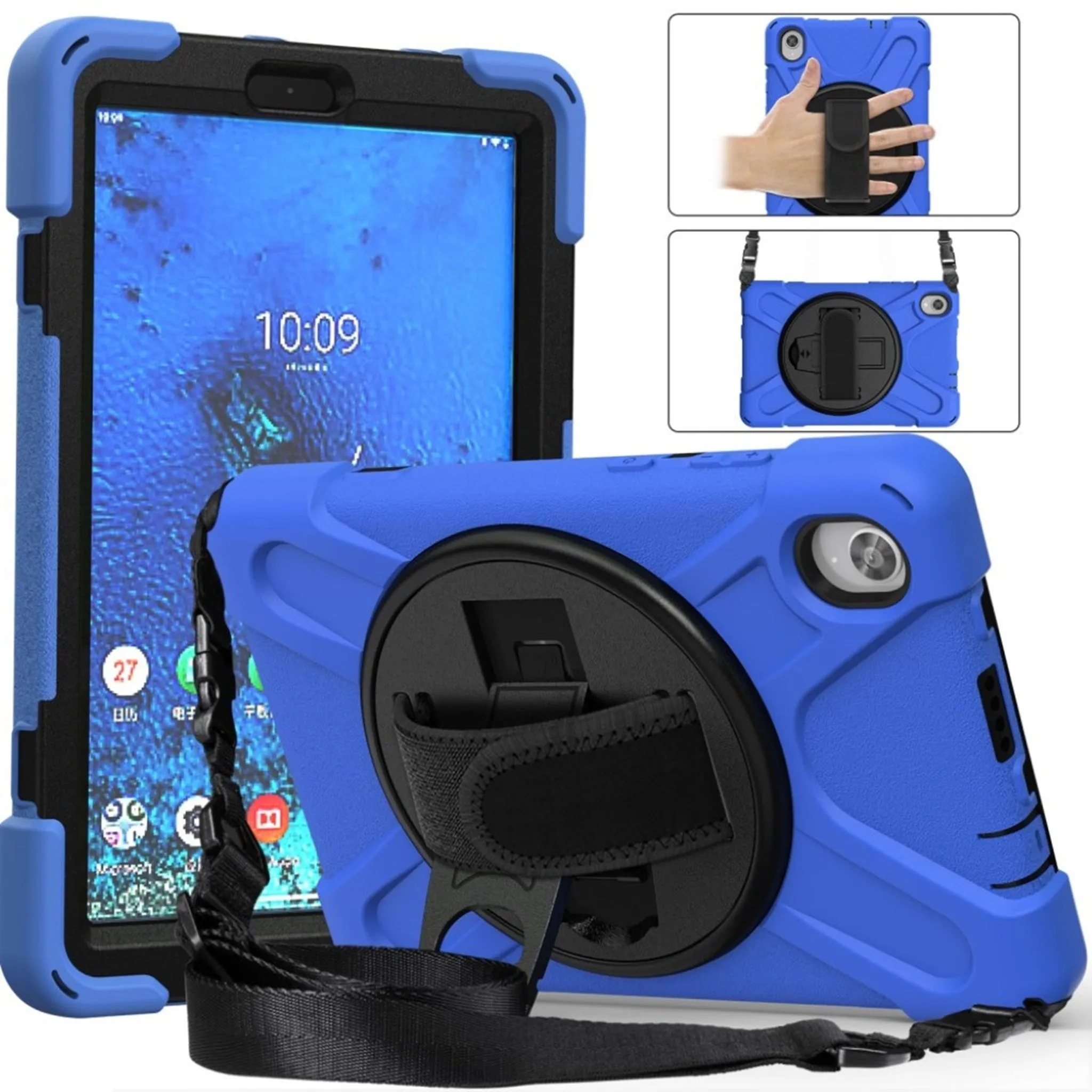 Lenovo Tab M8 360 swivel silicone case - Blue