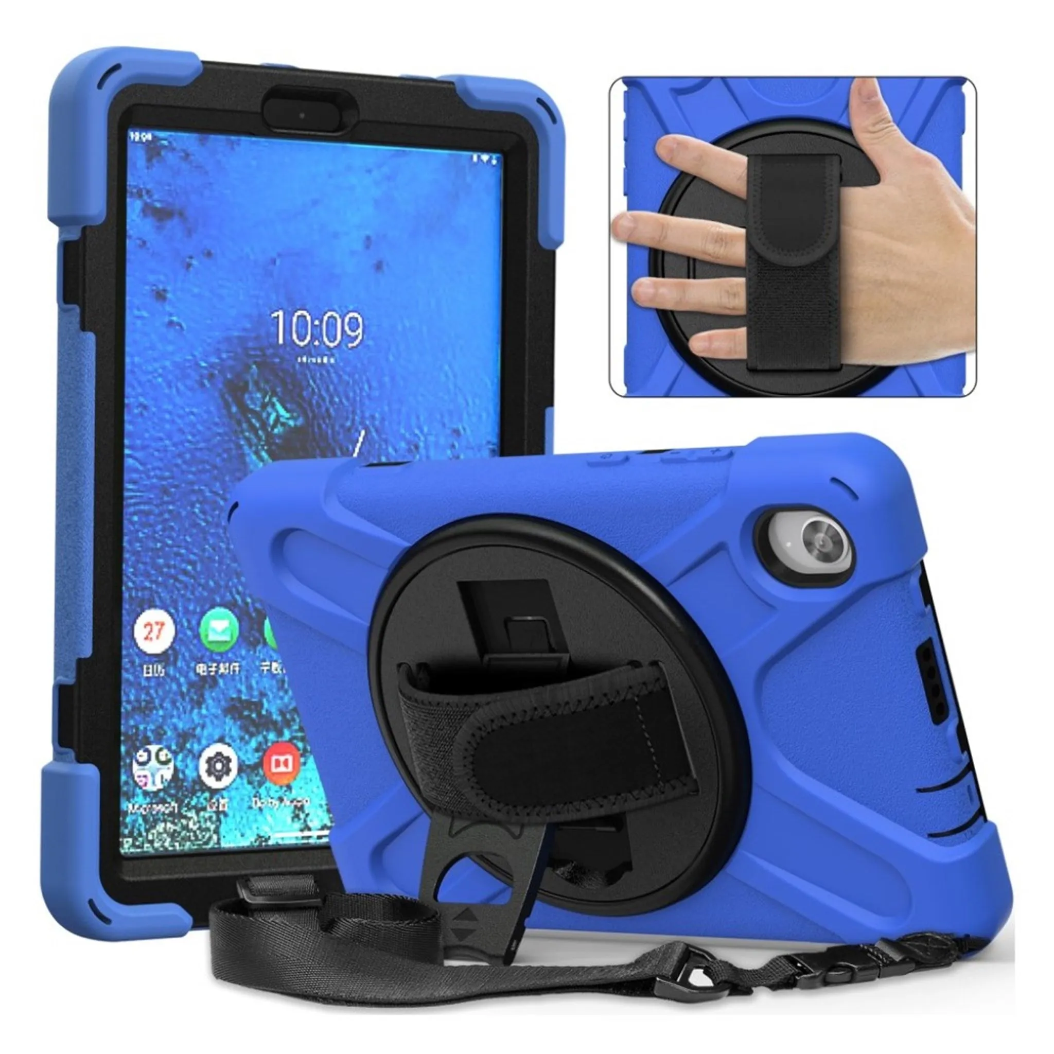 Lenovo Tab M8 360 swivel silicone case - Blue