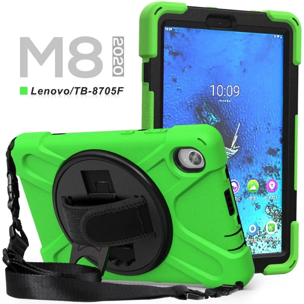 Lenovo Tab M8 360 swivel silicone case - Green
