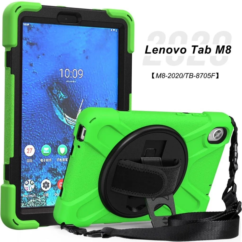 Lenovo Tab M8 360 swivel silicone case - Green
