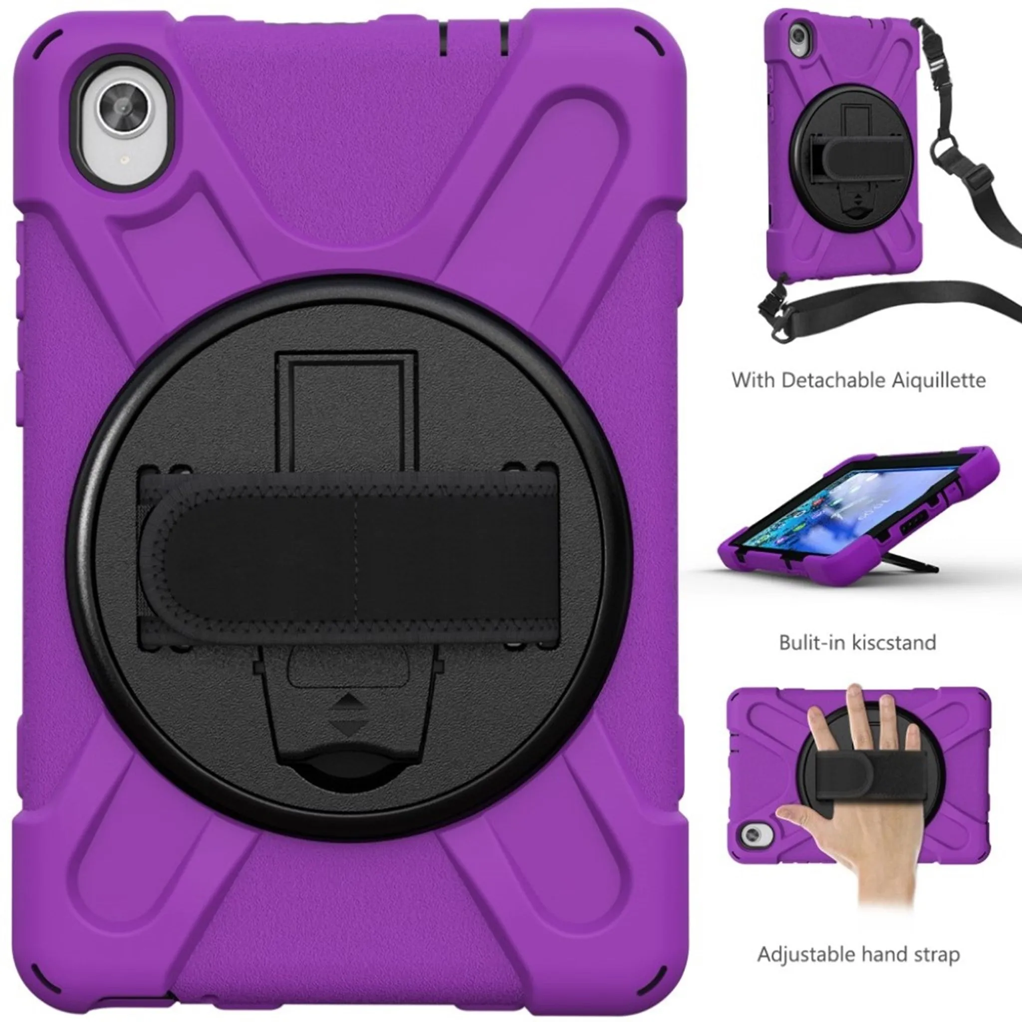 Lenovo Tab M8 360 swivel silicone case - Purple