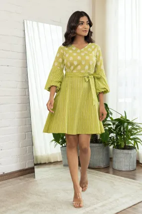 LIME GREEN COTTON MIDI