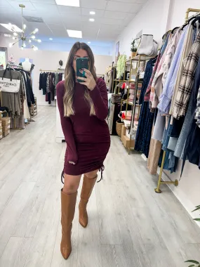 Long Sleeve Stretched Knit Dress