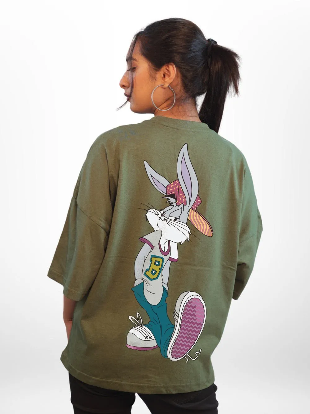 Looney Tunes: Bunny Stay Cool Graphic Printed Womens Drop Shoulder T-shirt Legacy Boutiques Dhaka