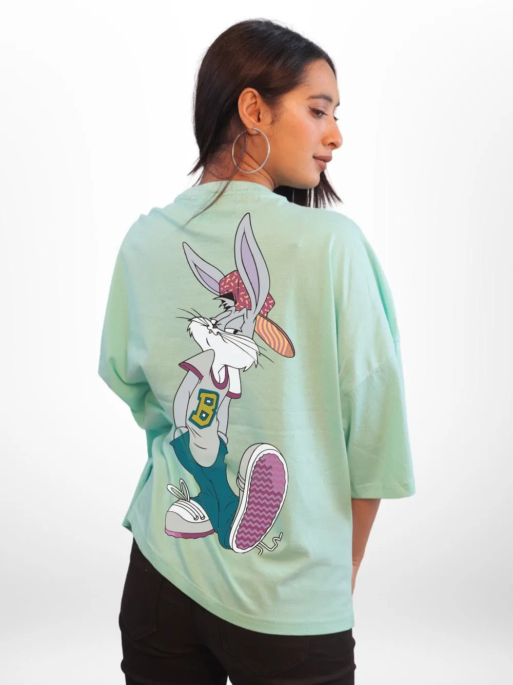 Looney Tunes: Bunny Stay Cool Graphic Printed Womens Drop Shoulder T-shirt Legacy Boutiques Dhaka