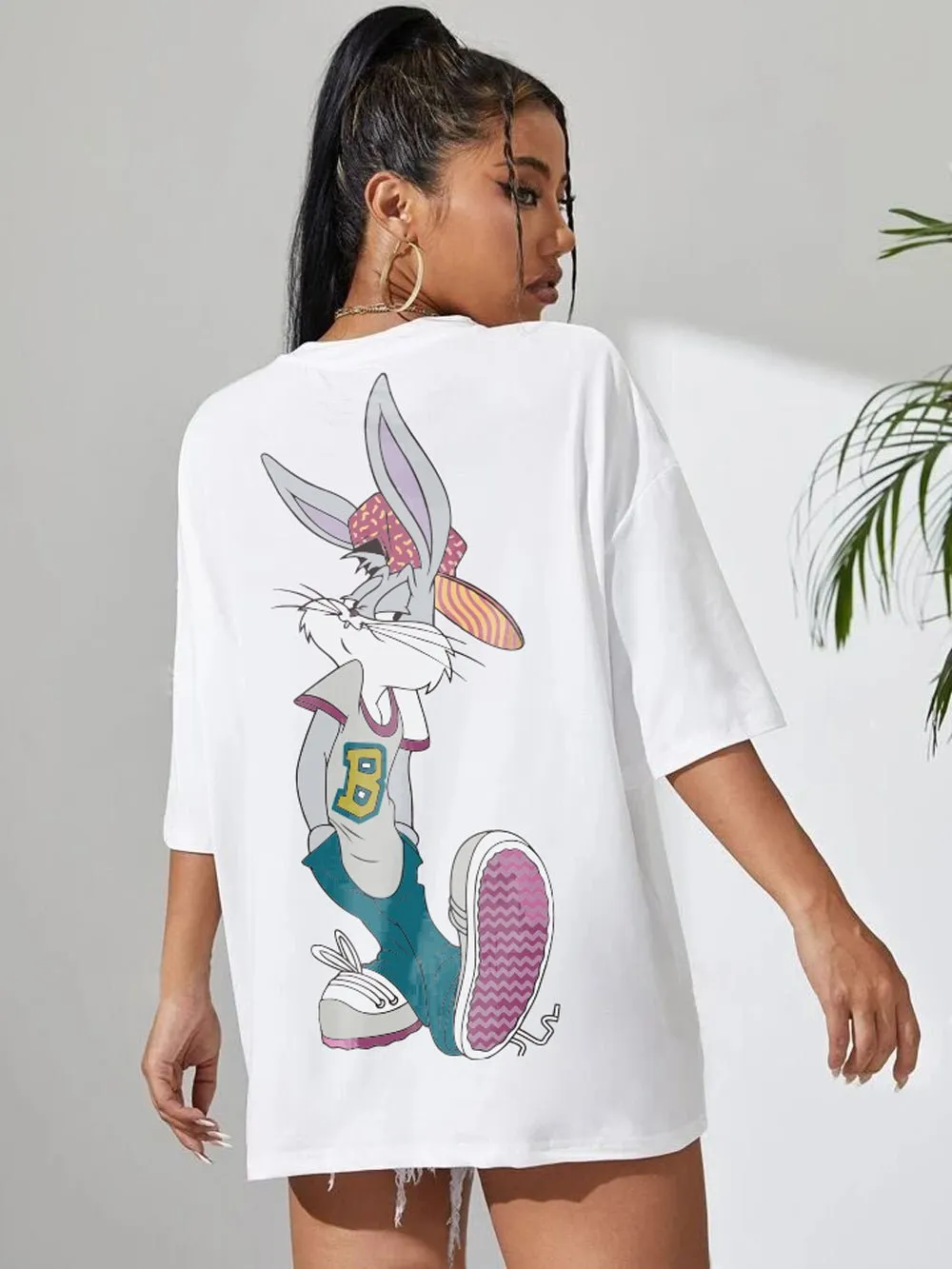Looney Tunes: Bunny Stay Cool Graphic Printed Womens Drop Shoulder T-shirt Legacy Boutiques Dhaka