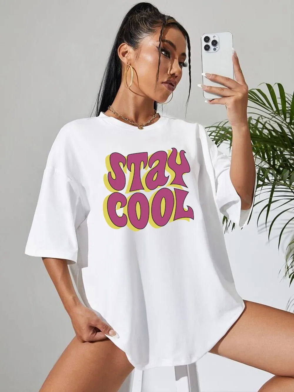 Looney Tunes: Bunny Stay Cool Graphic Printed Womens Drop Shoulder T-shirt Legacy Boutiques Dhaka