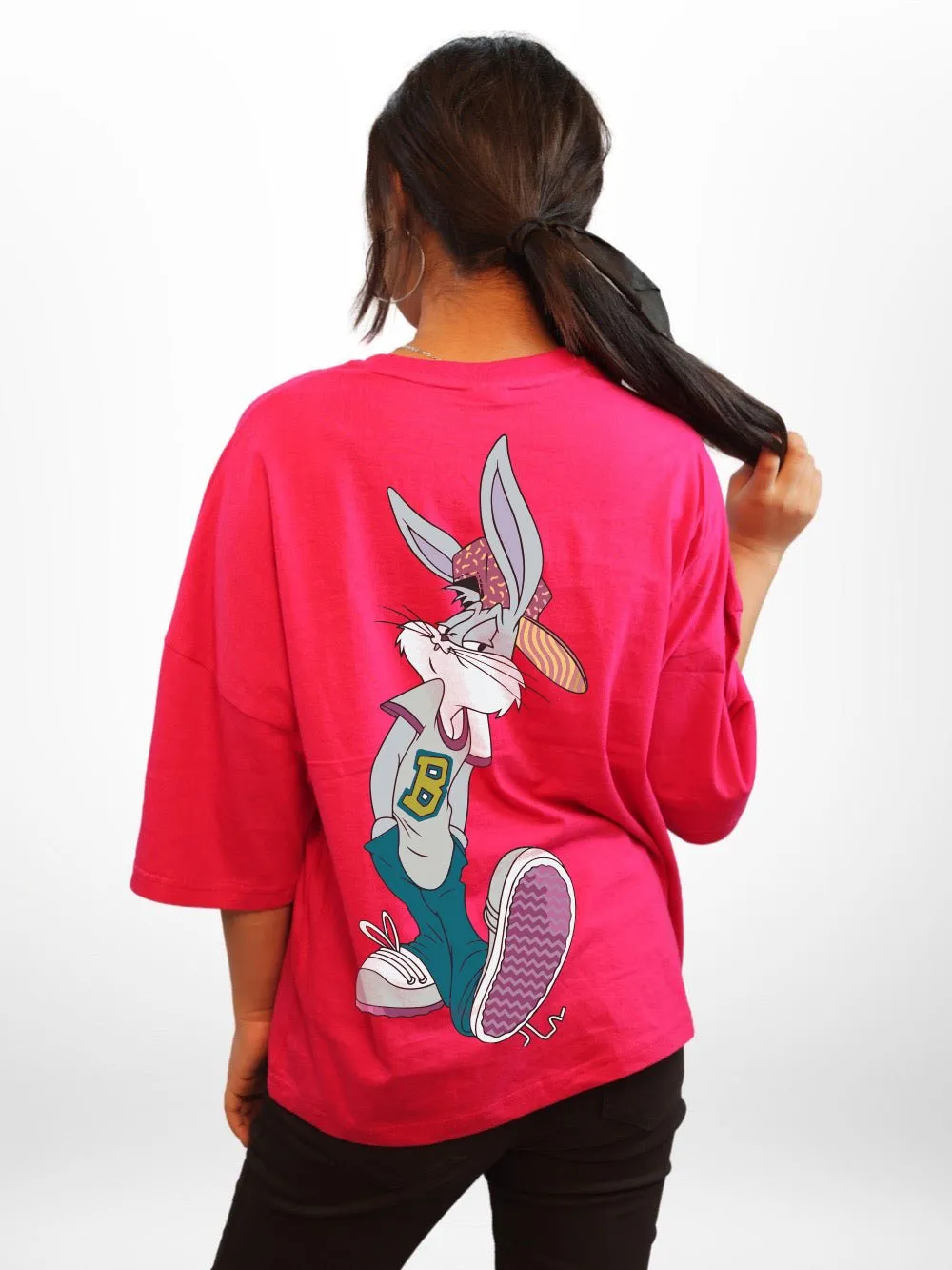 Looney Tunes: Bunny Stay Cool Graphic Printed Womens Drop Shoulder T-shirt Legacy Boutiques Dhaka