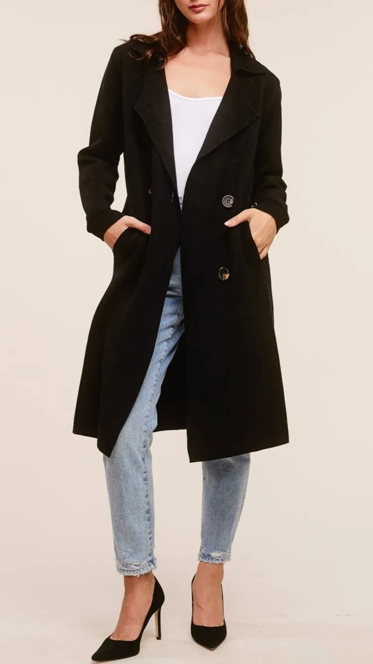 Lux Cashmere Trench Black