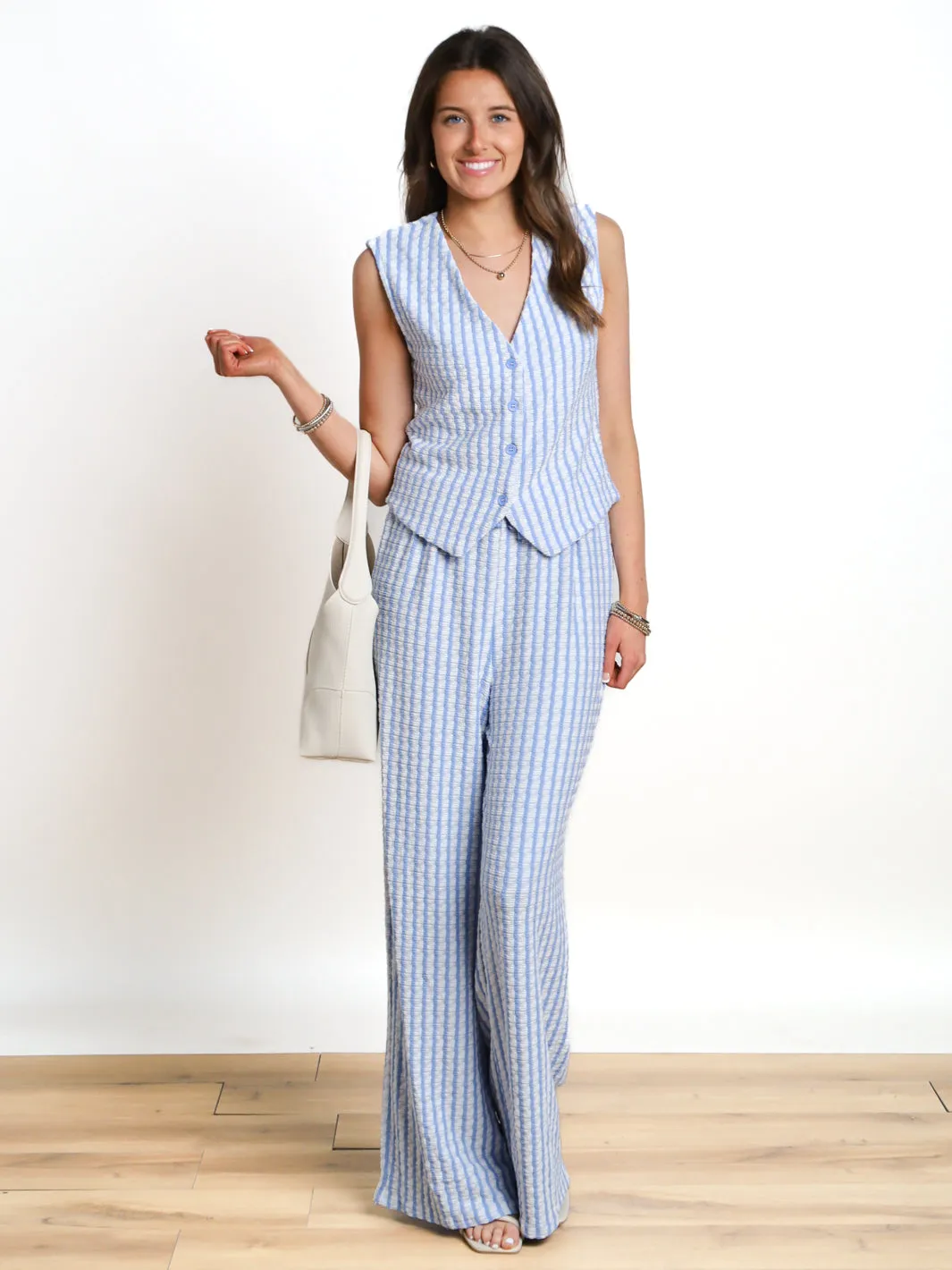 Making It Right Button Down Striped Knit Vest