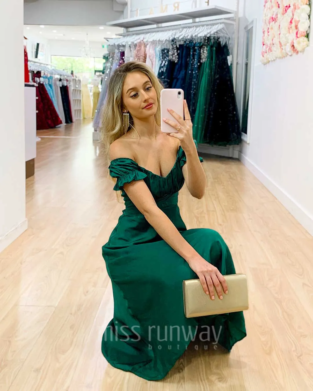Masie Midi Dress - Forest Green