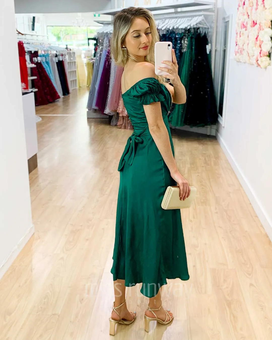 Masie Midi Dress - Forest Green