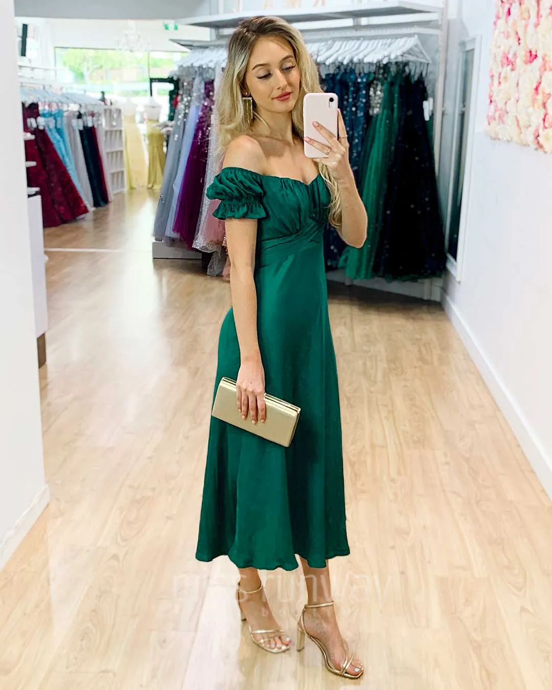 Masie Midi Dress - Forest Green