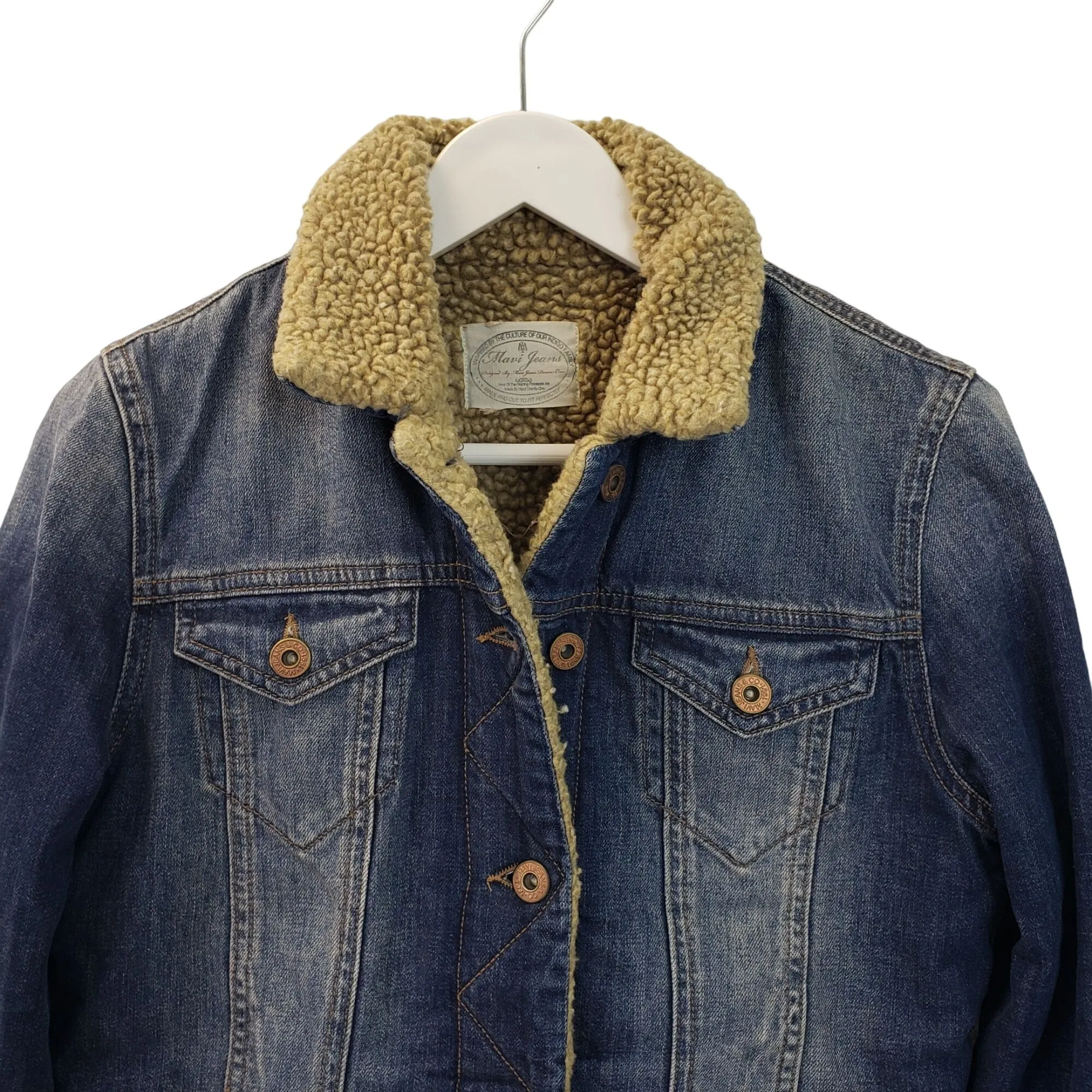 Mavi Jeans Kaira Sherpa Lined Jean Jacket Size Small