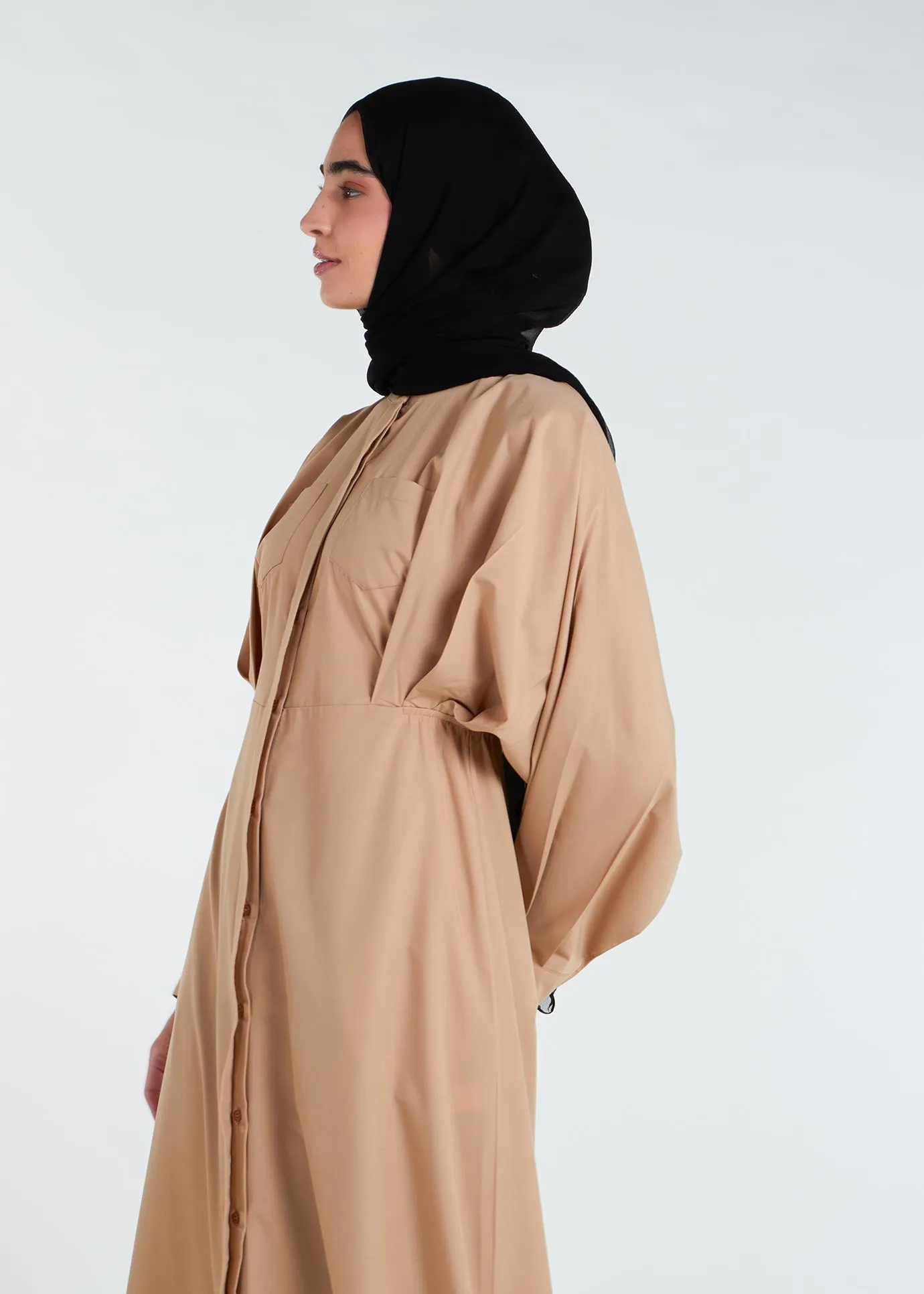 Maxi Shirt Dress Sand