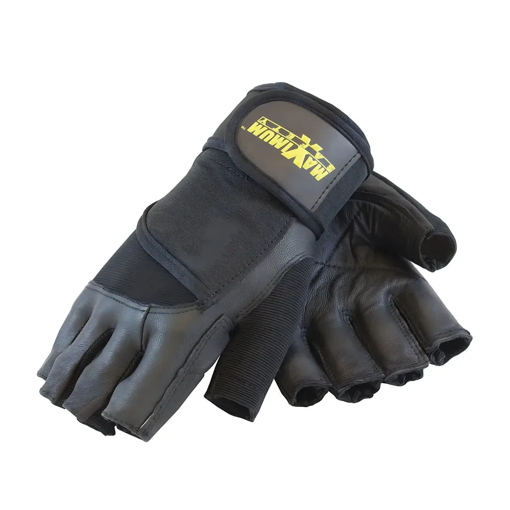 Maximum Safety 122-AV20/XXL Leather Palm and Knuckles with Anti-Vibration & Shock Absorbing Pad - Wrist Strap