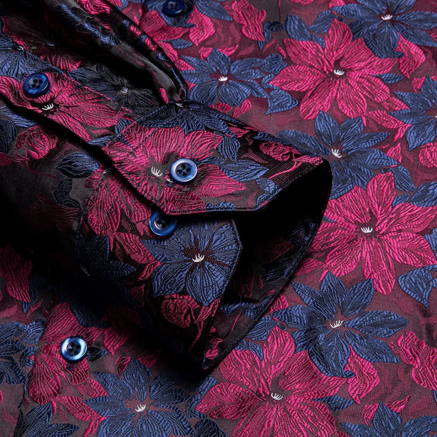 Mens Dress Shirt Floral Paisley Long Sleeve Shirts for Men Casual Button down Shirts Wedding Formal Suit