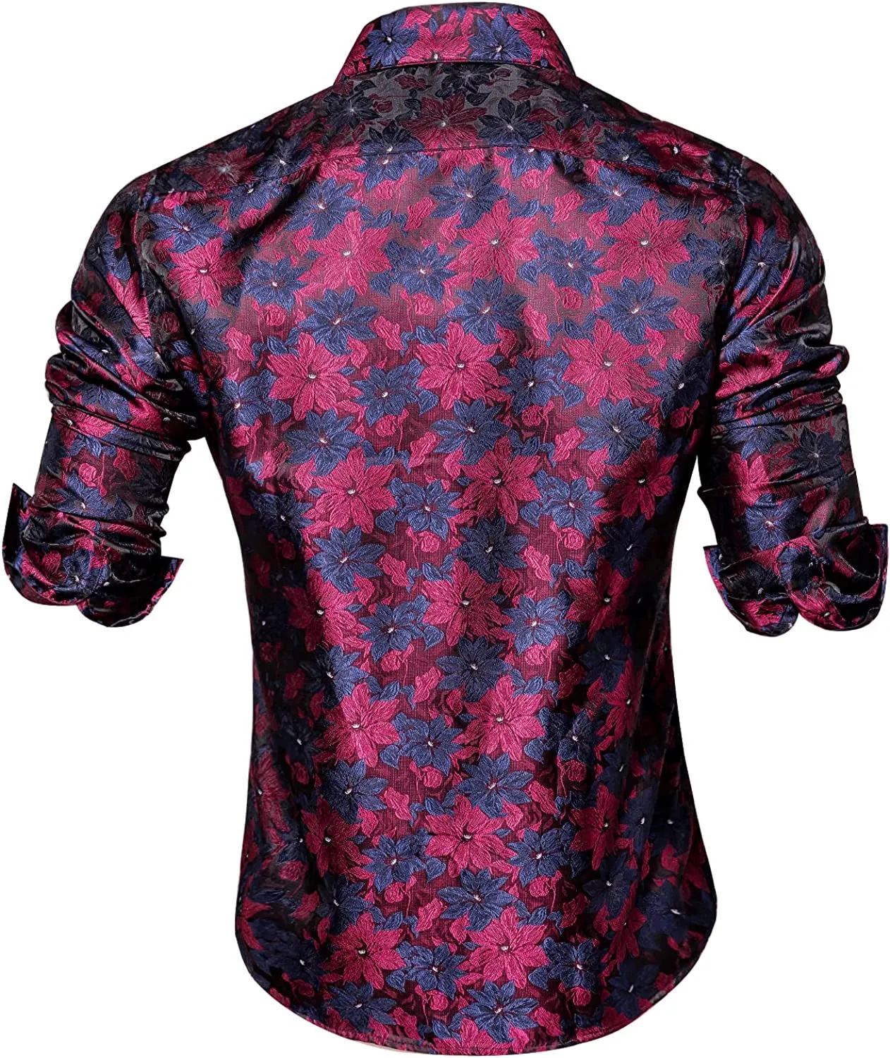 Mens Dress Shirt Floral Paisley Long Sleeve Shirts for Men Casual Button down Shirts Wedding Formal Suit