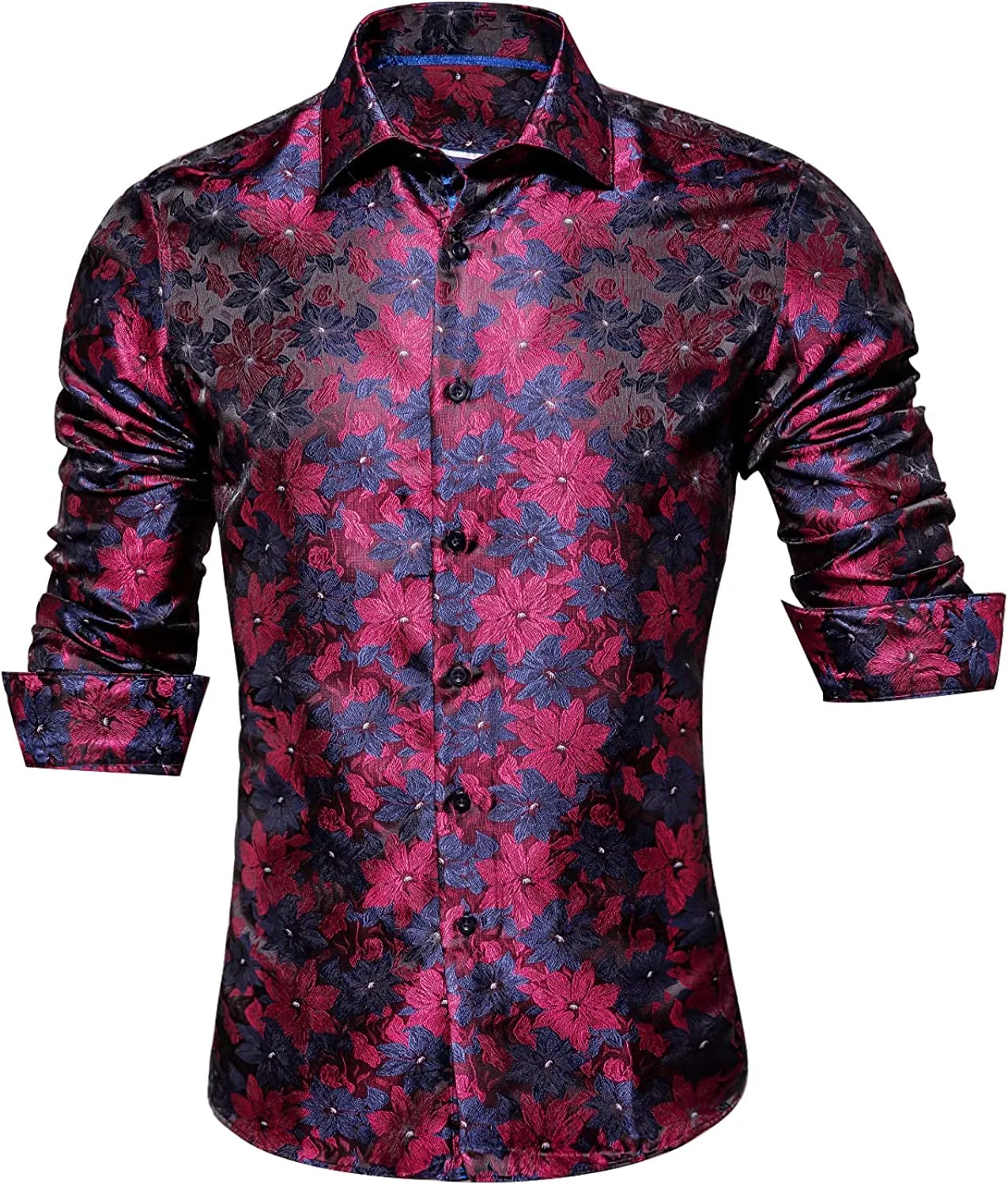 Mens Dress Shirt Floral Paisley Long Sleeve Shirts for Men Casual Button down Shirts Wedding Formal Suit