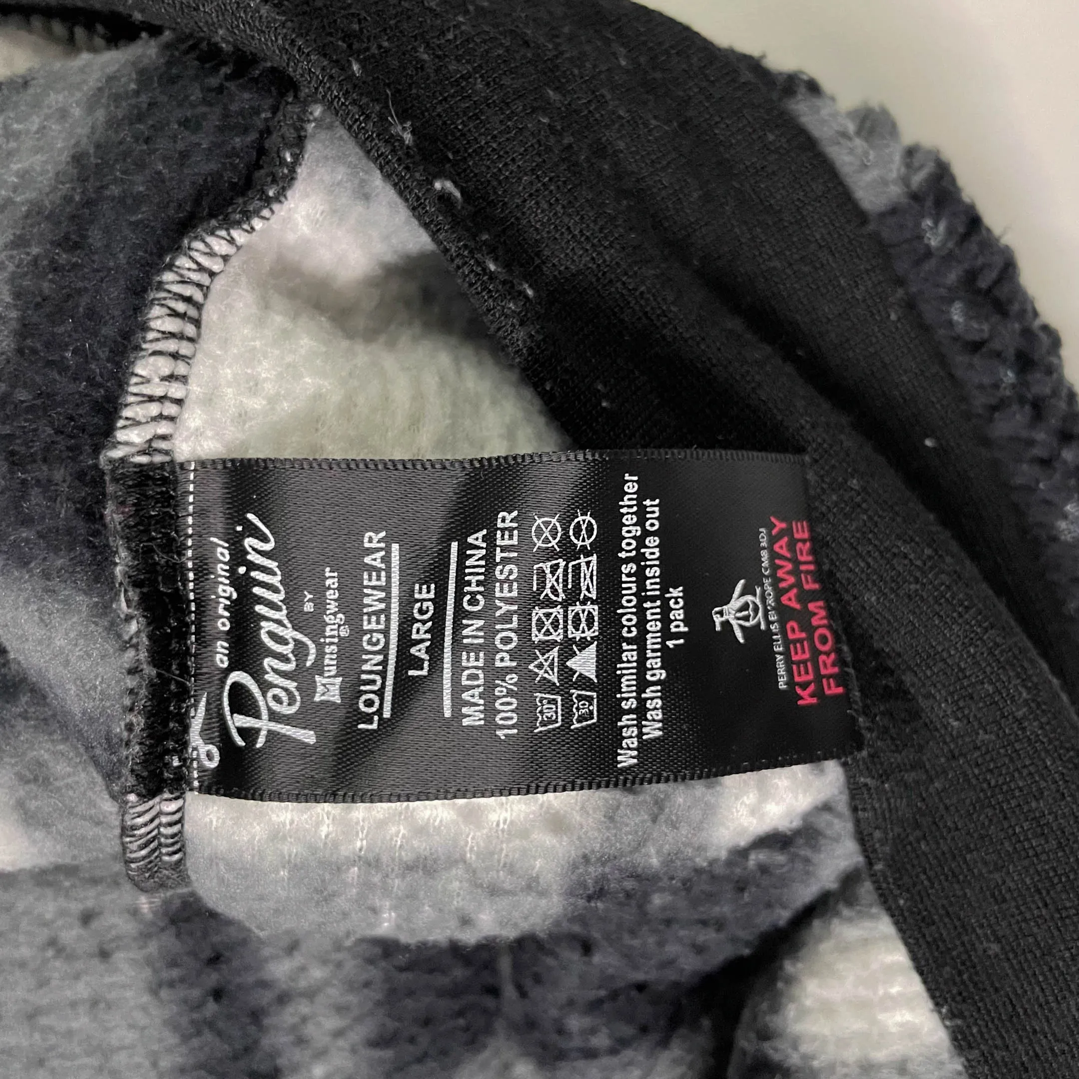 Men's Penguin Original large black & white plaid hooded sweatshirt | SKU 3687