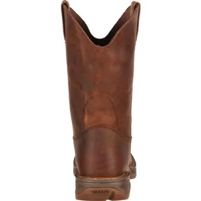 MEN'S REBEL™ BY DURANGO® BROWN PULL-ON WESTERN BOOT