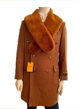 Mens Wool Trench coat - "Camel" Color Mens Overcoat