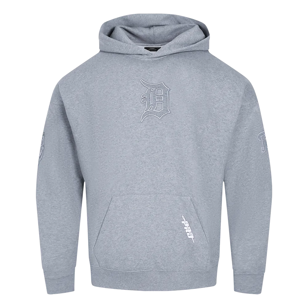 MLB DETROIT TIGERS REVERSE FRENCH TERRY MEN'S DROP SHOULDER FLC PO H (DARK HEATHER GRAY)