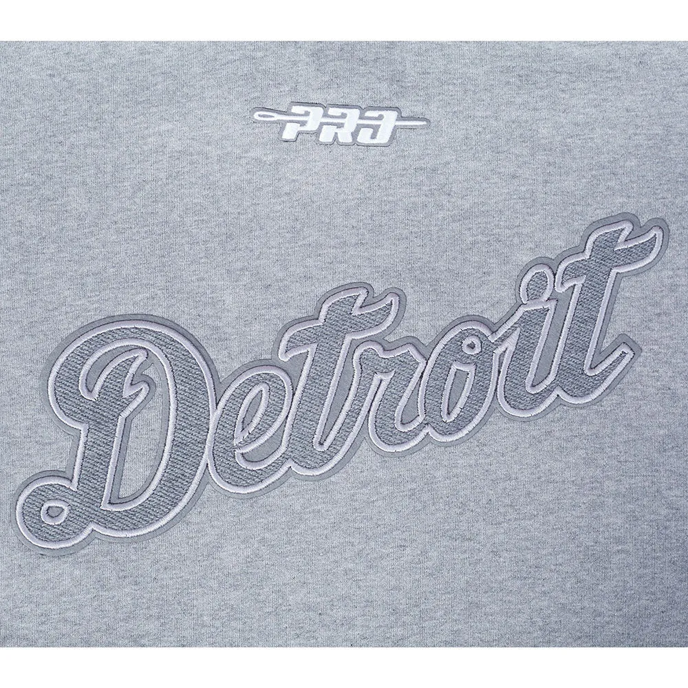 MLB DETROIT TIGERS REVERSE FRENCH TERRY MEN'S DROP SHOULDER FLC PO H (DARK HEATHER GRAY)
