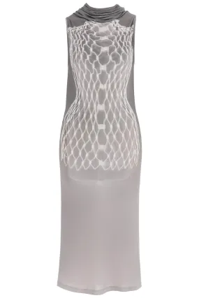 Mm6 maison margiela dummy print jersey midi dress
