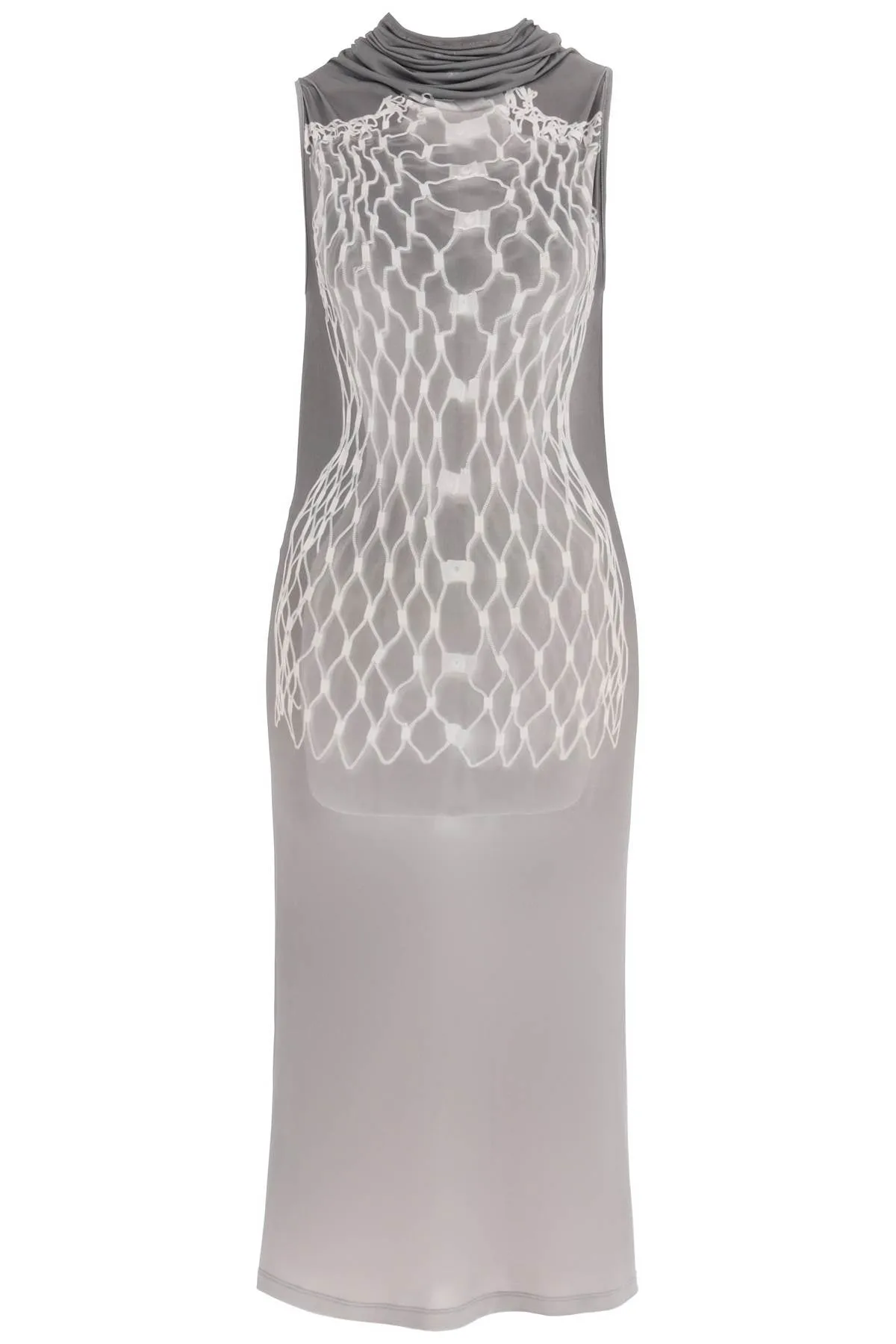 Mm6 maison margiela dummy print jersey midi dress