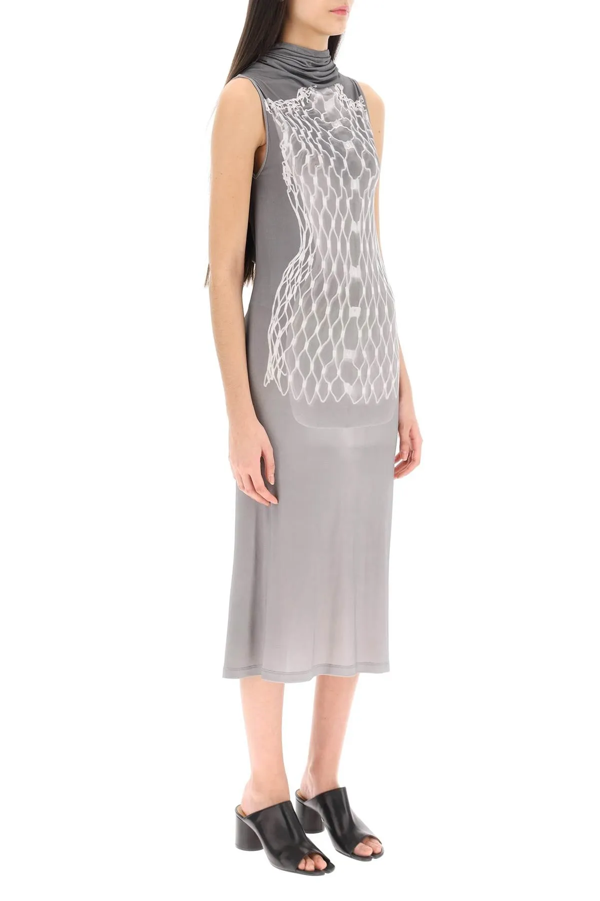 Mm6 maison margiela dummy print jersey midi dress