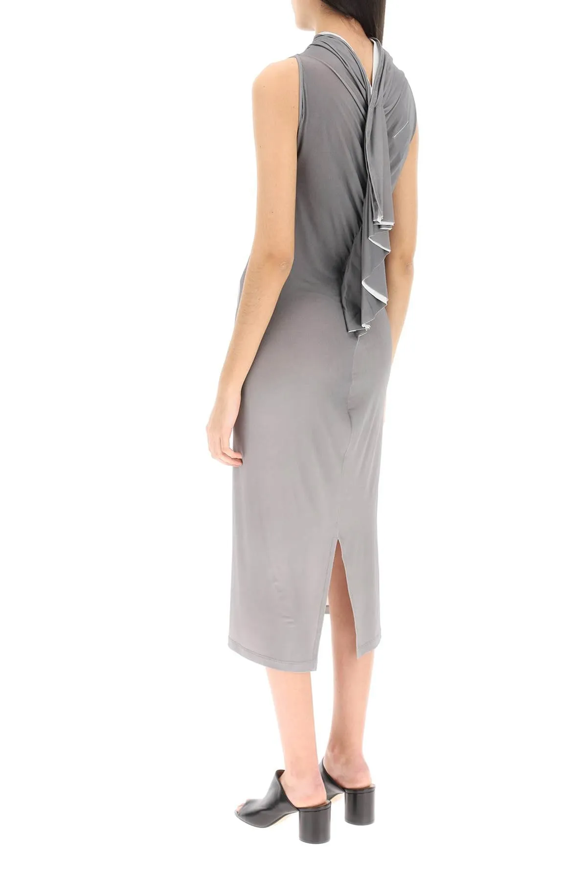 Mm6 maison margiela dummy print jersey midi dress