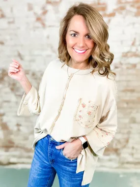 Mona Terry Knit Floral Print Top