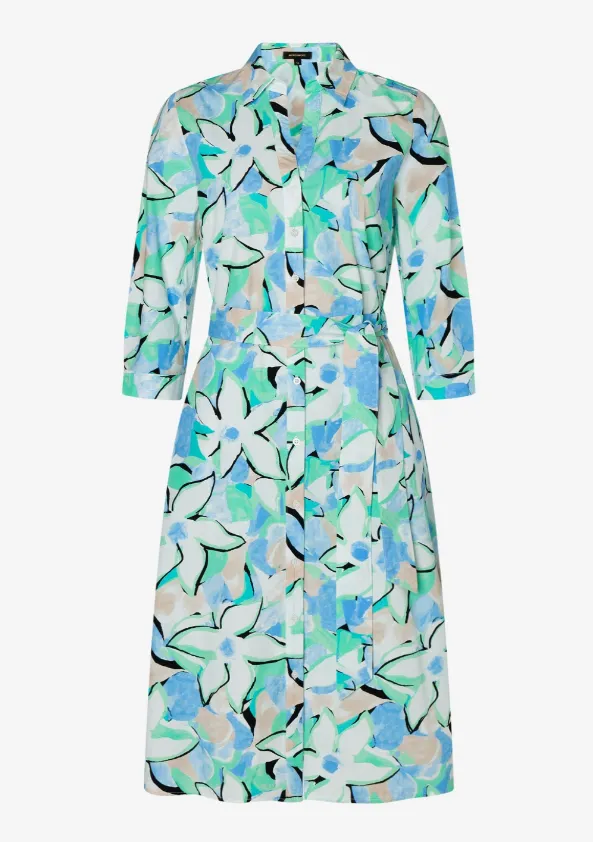 MORE AND MORE<BR>
Poplin Dress<BR>
Green/Blue<BR>
