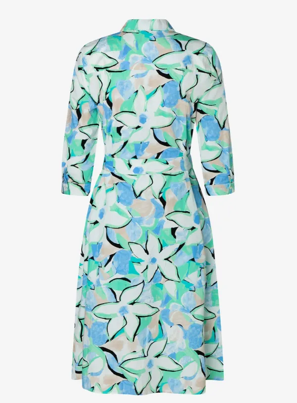 MORE AND MORE<BR>
Poplin Dress<BR>
Green/Blue<BR>