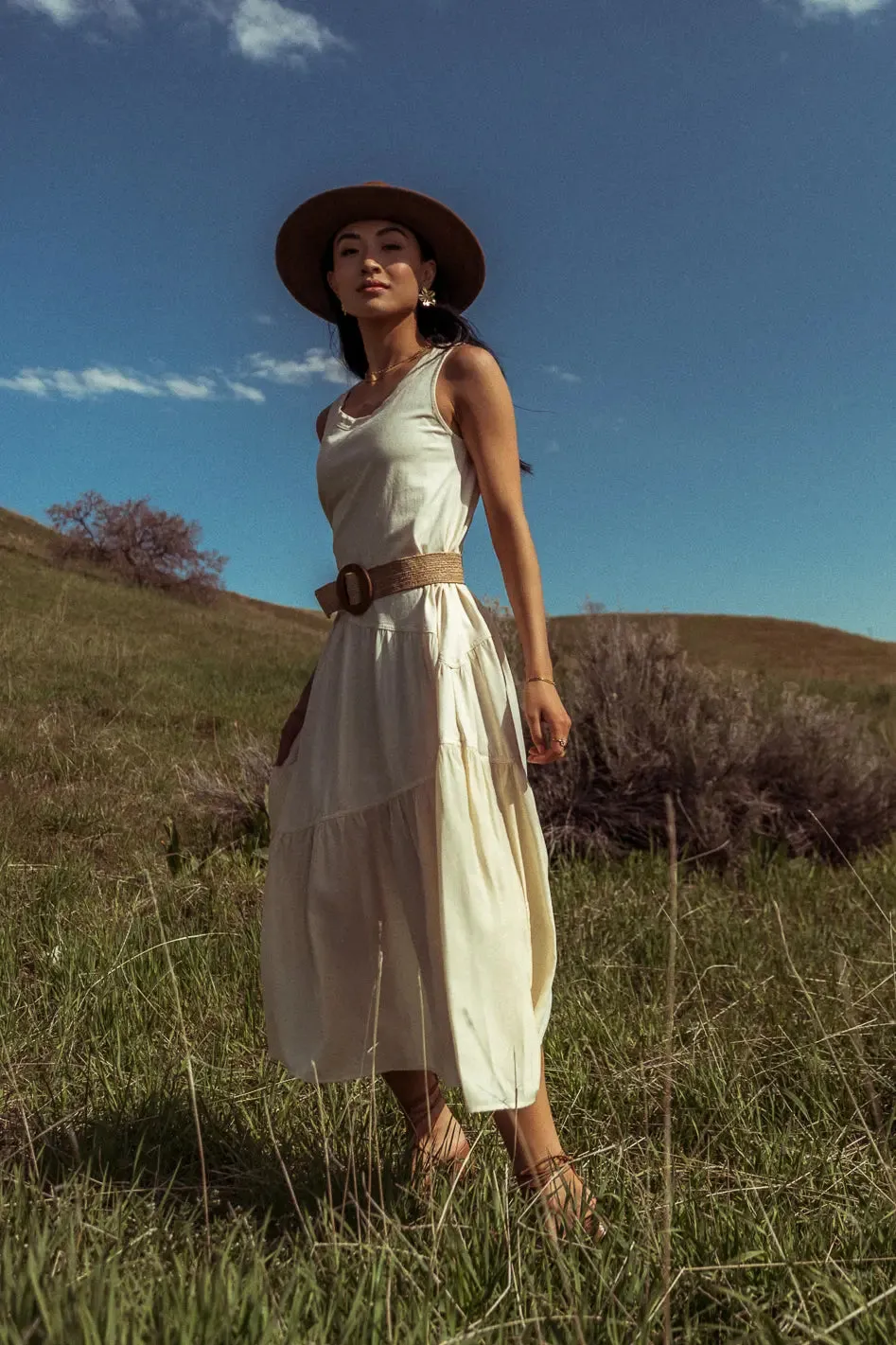 Natalie Midi Dress in Cream - FINAL SALE