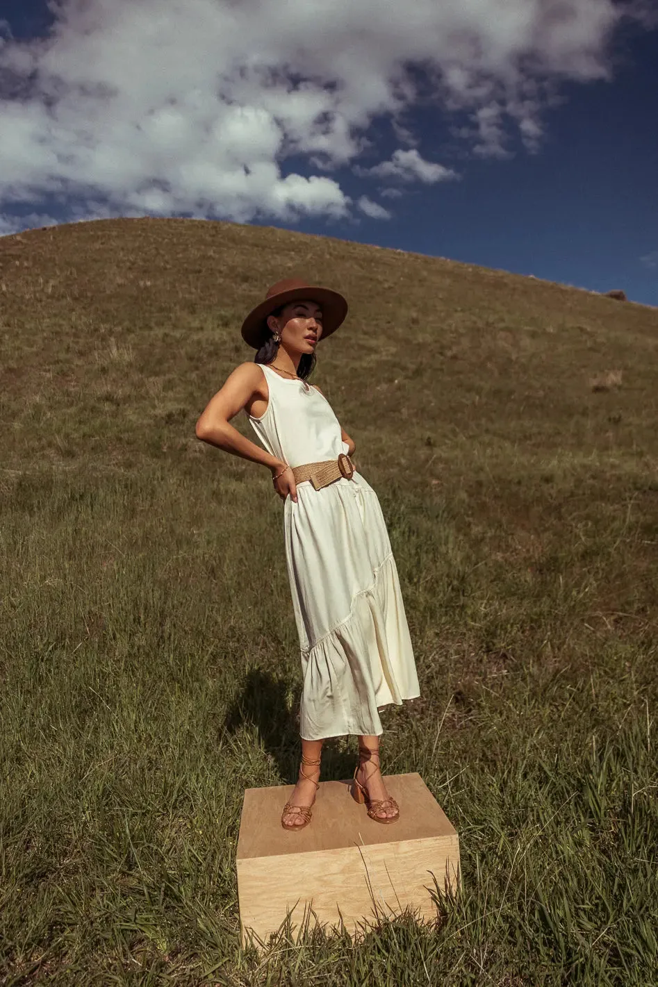 Natalie Midi Dress in Cream - FINAL SALE
