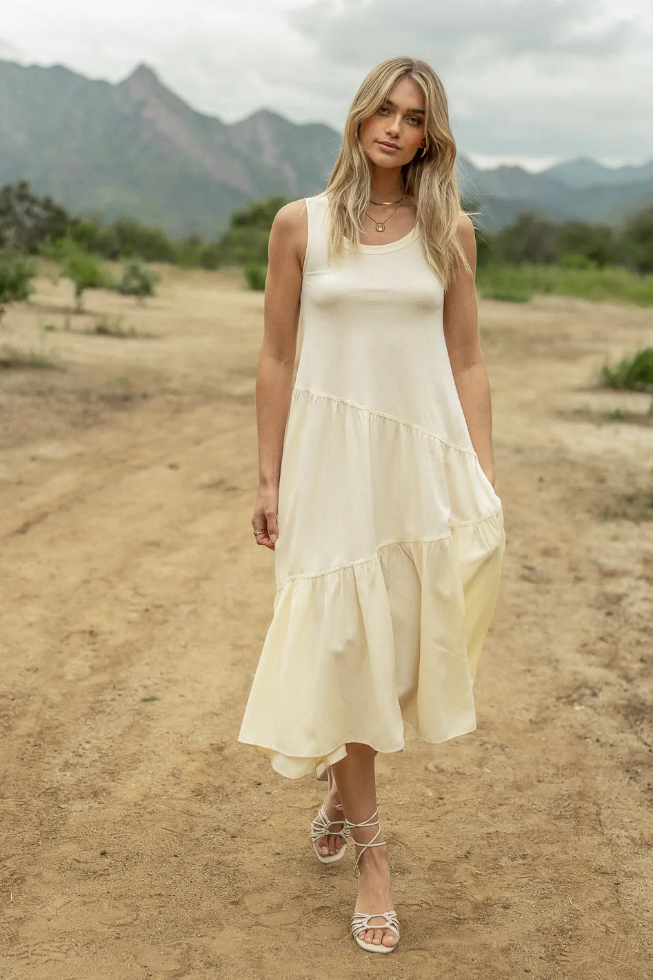 Natalie Midi Dress in Cream - FINAL SALE