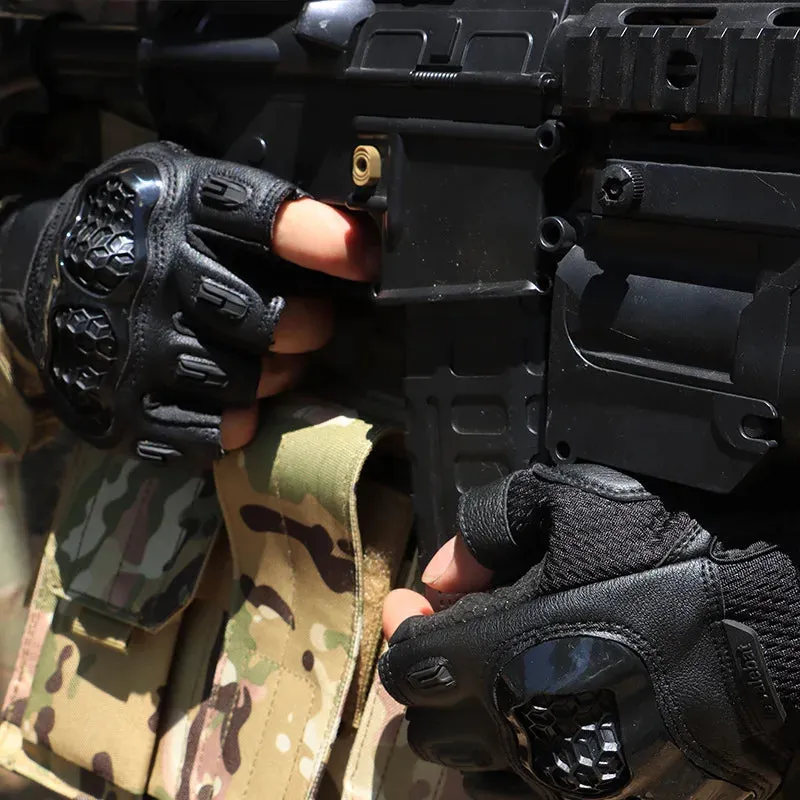 New Men Half Finger Tactical Gloves Shock Absorbing