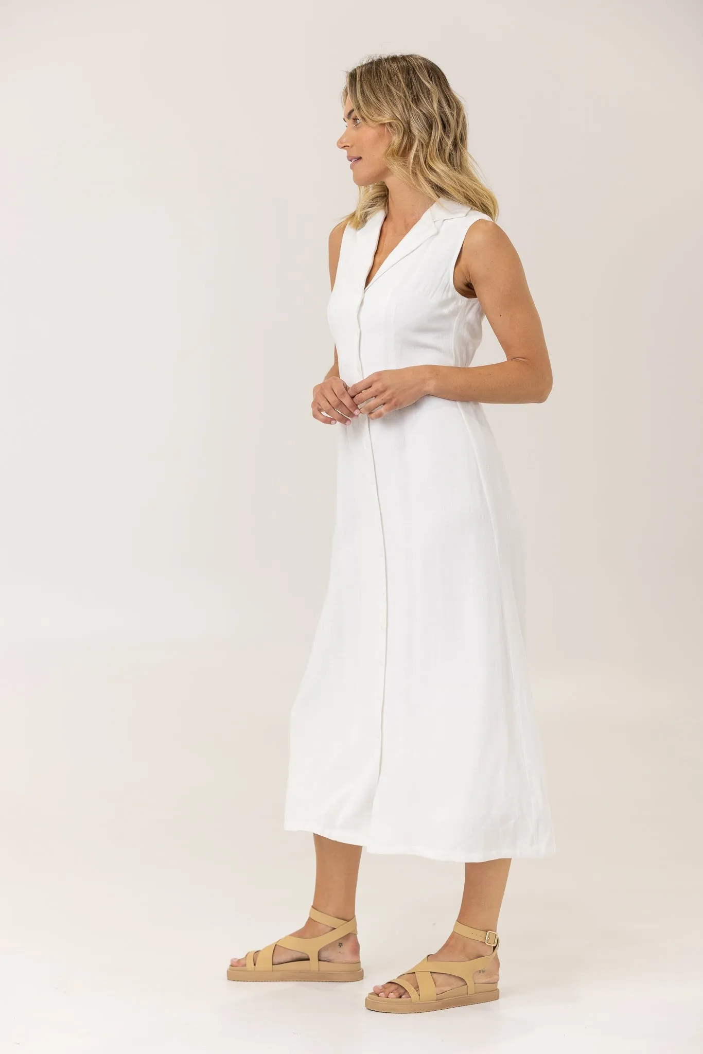 NORAH MIDI DRESS - Ivory