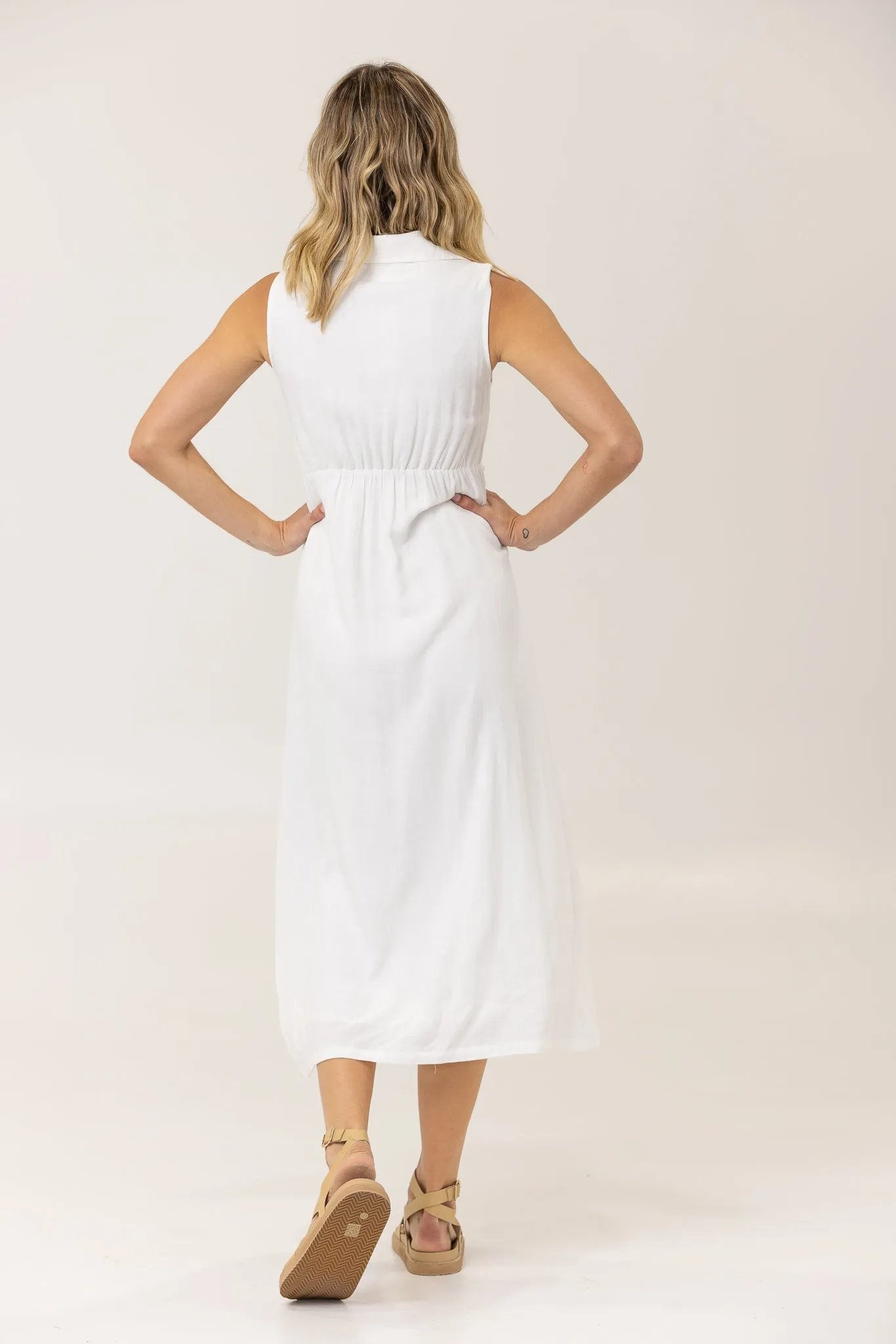 NORAH MIDI DRESS - Ivory