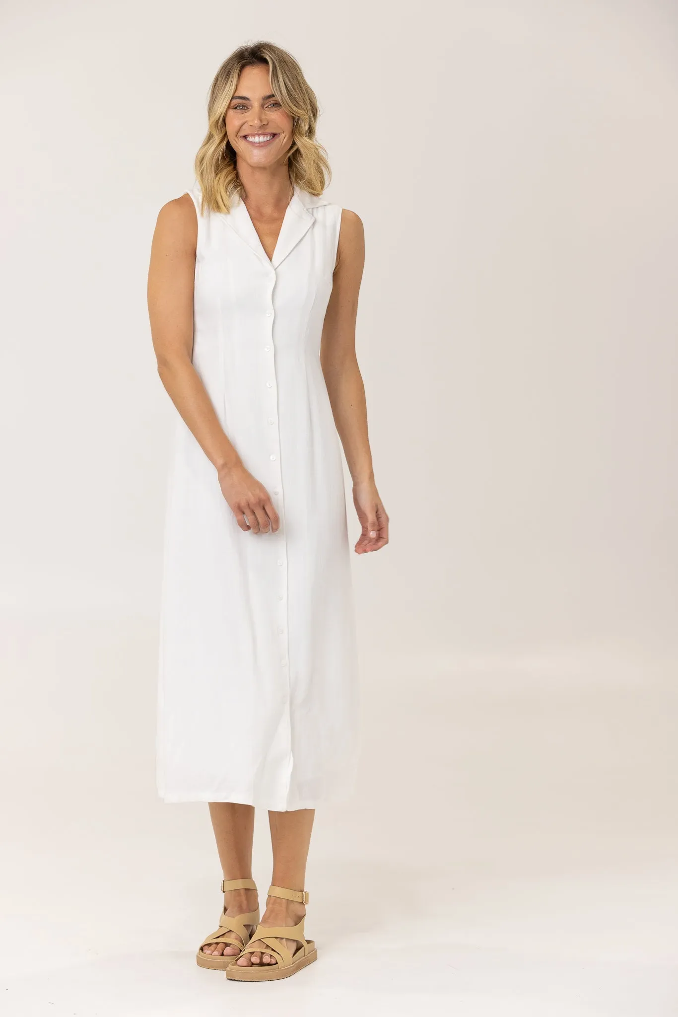 NORAH MIDI DRESS - Ivory