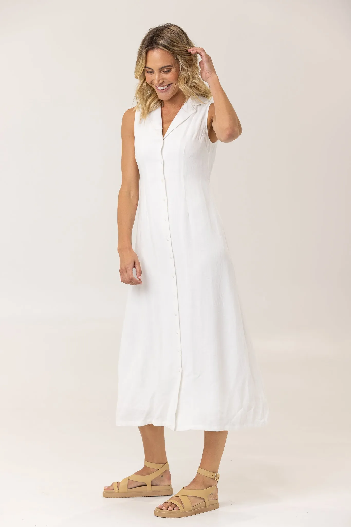 NORAH MIDI DRESS - Ivory