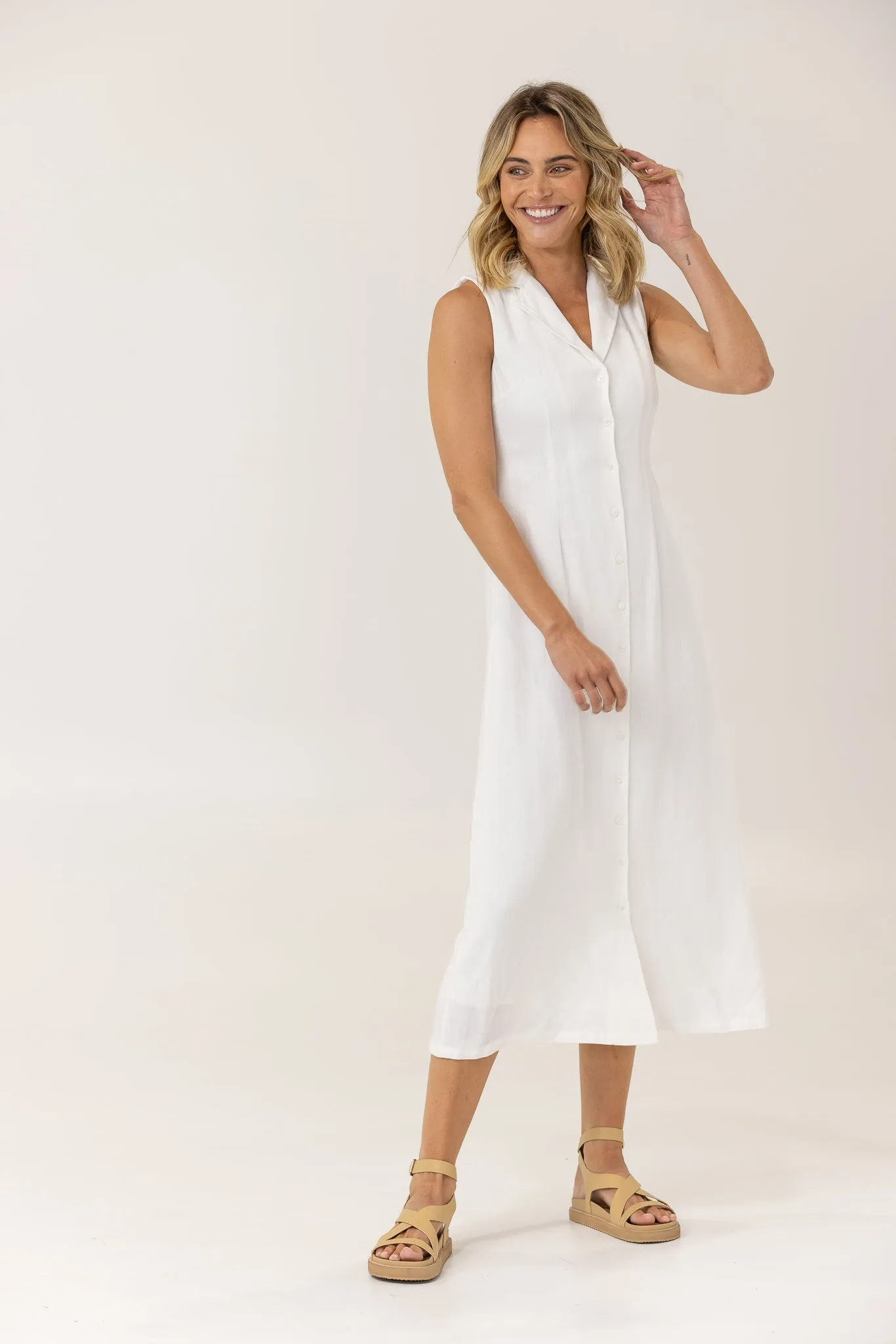 NORAH MIDI DRESS - Ivory