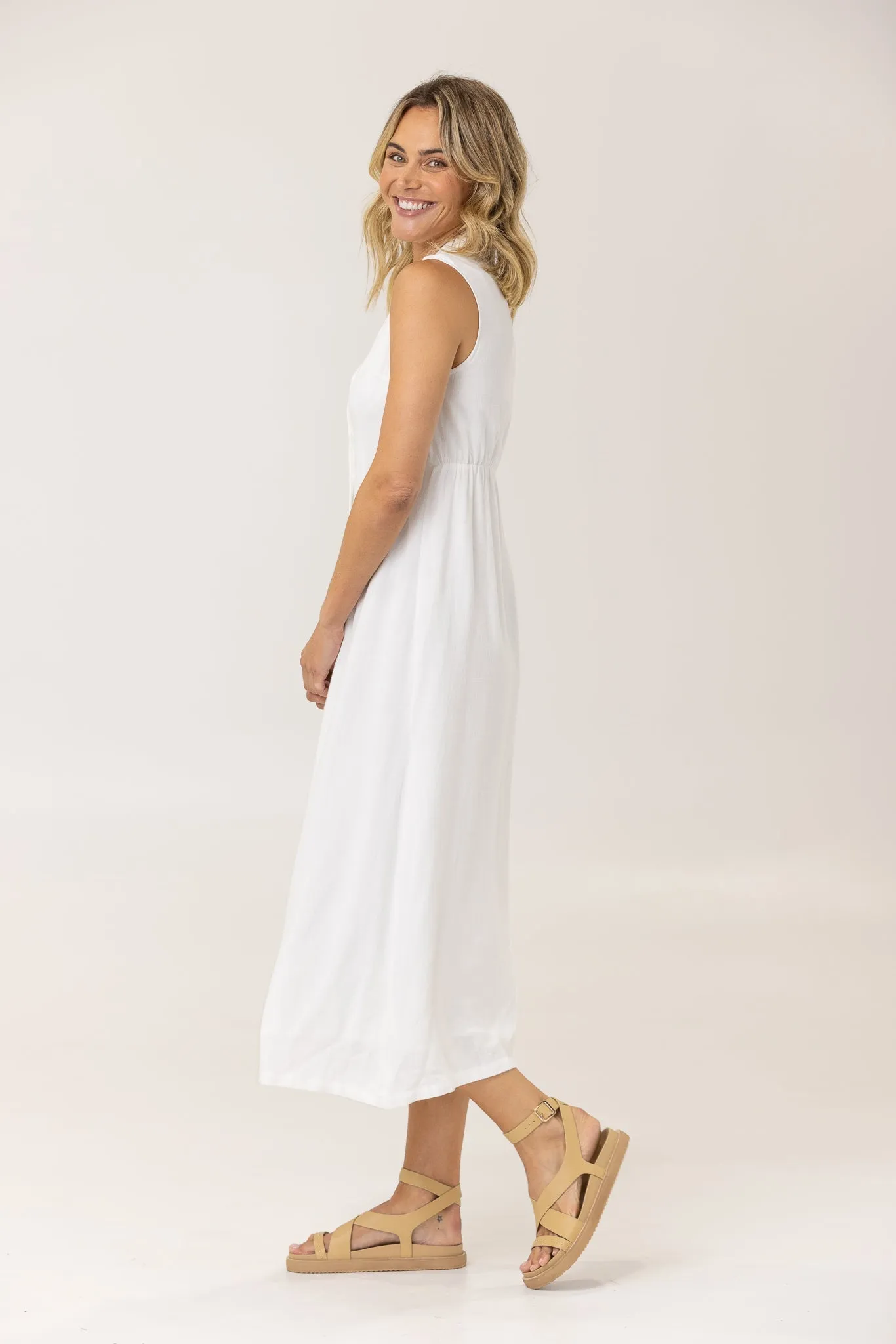 NORAH MIDI DRESS - Ivory