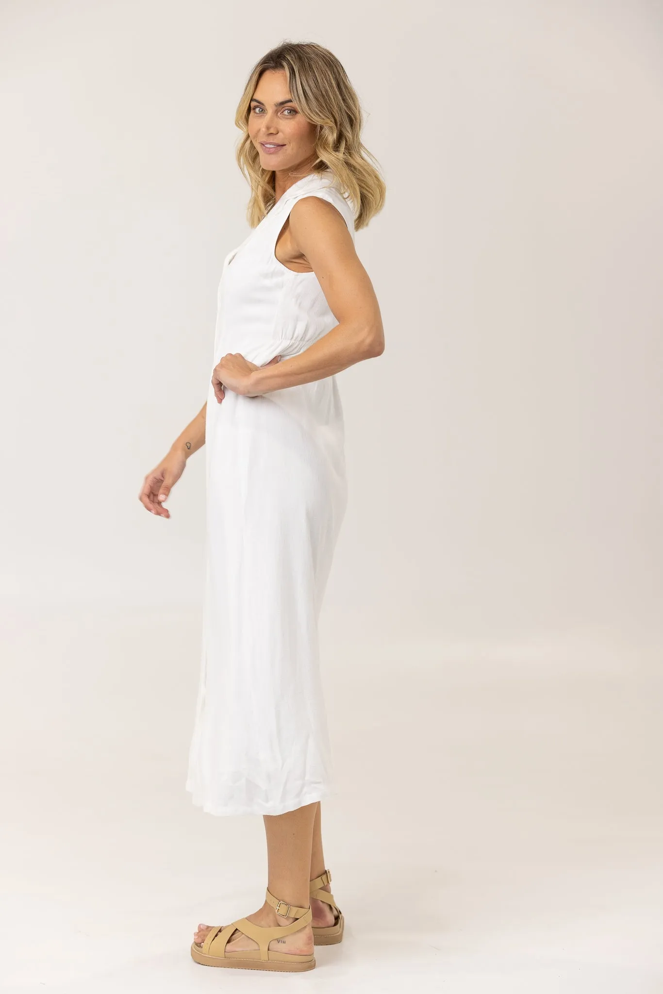 NORAH MIDI DRESS - Ivory