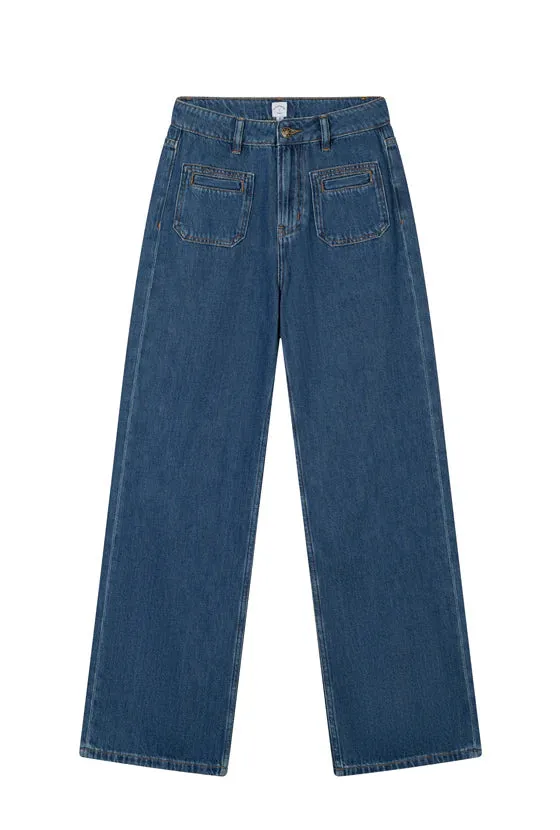 Odilia Mid Rise Straight Leg Jeans