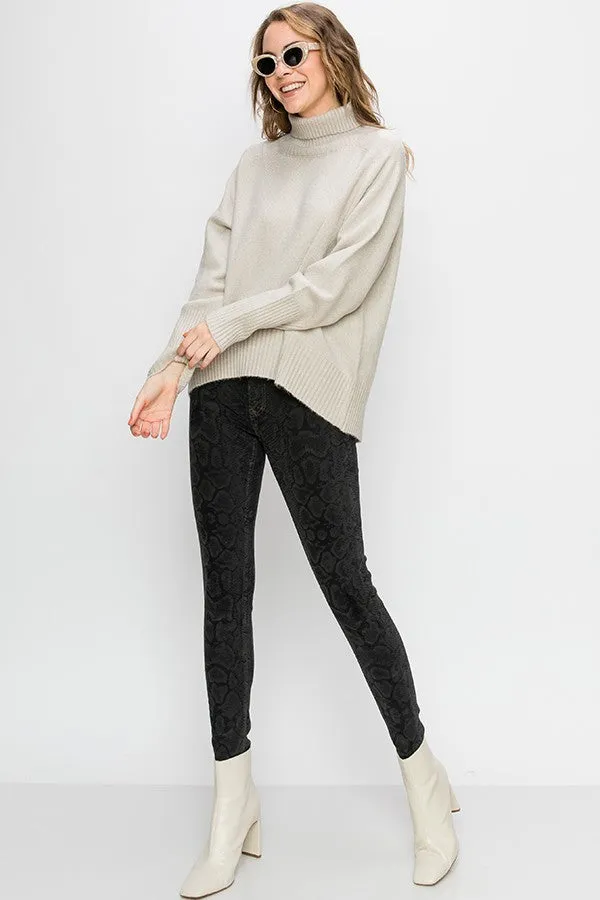 Oversized Sweater Top In Cool Grey